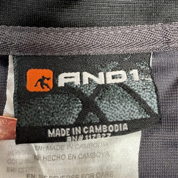 AND1 Basketball Full Zip Jacket Gray Black M - Picture 10 of 16